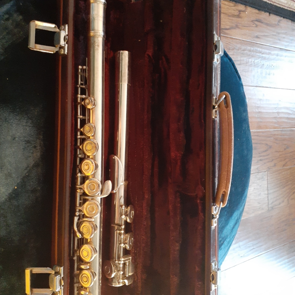 Gorgeous Huang Woodwind Clarinet Silver With Burgundy Lined Leather Case